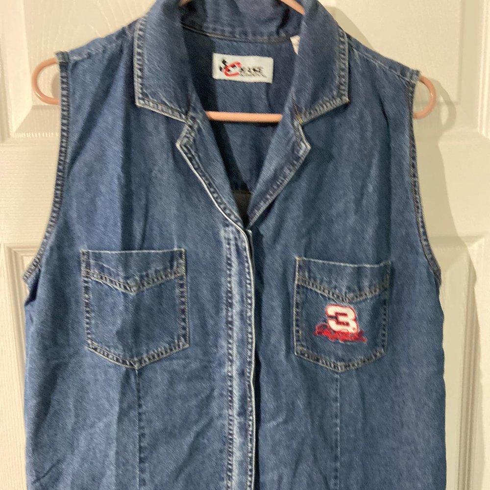 Womens Chase Authentics Dale Earnhart Denim vest size large
